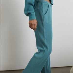 Urban Outfitters Teal Ribbed Cosy lounge elastic waist Thermal pant women's XS